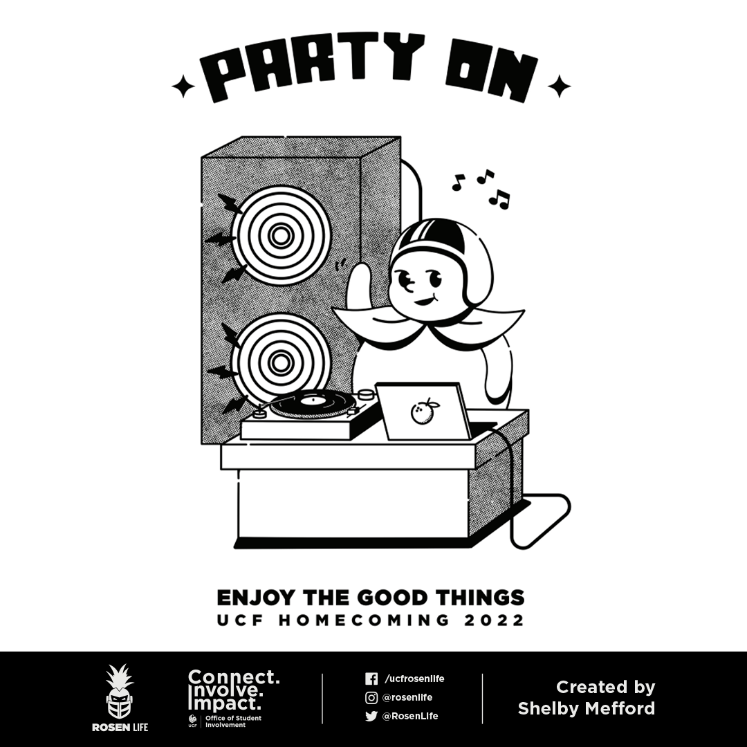 Party On, citronaut graphic designed by Shelby Mefford